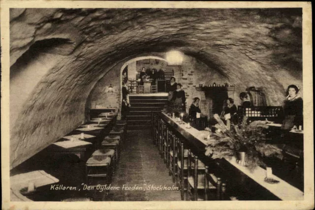 Stockholm Schweden Sverige AK 1938 Källaren Restaurant Den Gyldene Freden Lokal