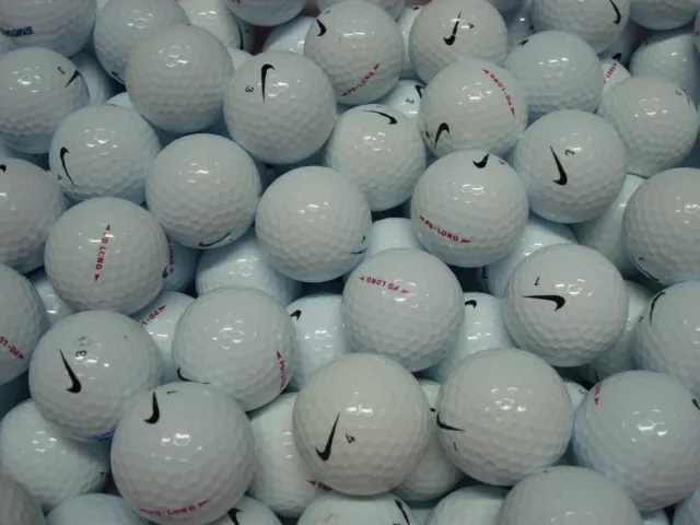 50 Nike Pd Long Palline Palle Da Golf Usate Cat. Pearl-Aaa