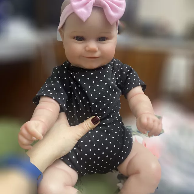 50/60CM Reborn Doll Toddler Soft Touch with Hand-Drawing Hair Realistic Doll Toy