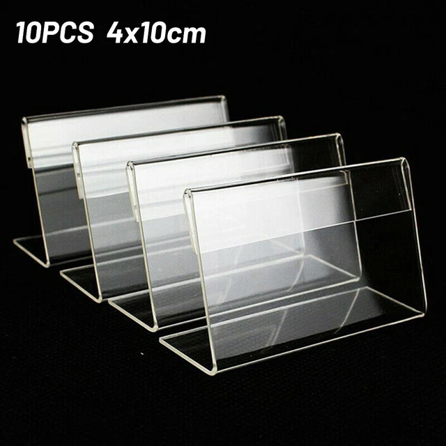 10/15 pz porta display cartello acrilico prezzo nome carta etichetta supporto negozio