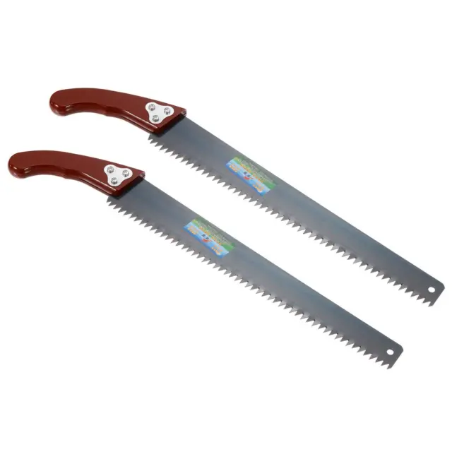 16" Hand Pruning Saw with Straight Blade Wood Handle for Camping Garden, 2 Pcs