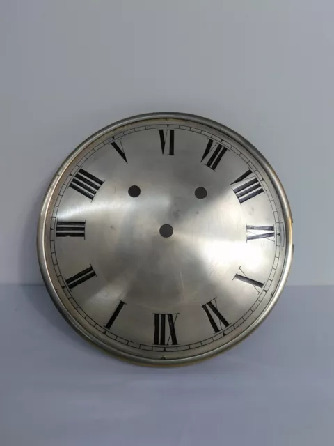 Antique Bracket Mantle Clock Engraved Silvered Dial Face  Plate Brass 21cm