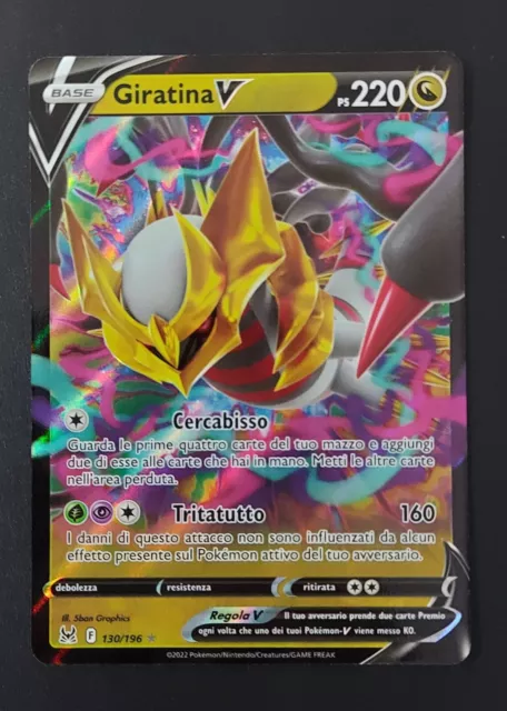 POKEMON GIRATINA V ASTRO 131/196 LOST ORIGIN CARD in Italian