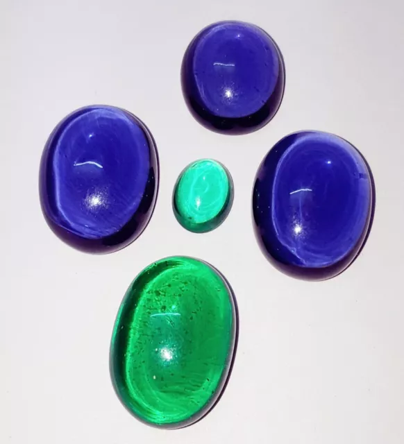 Loose Gemstone 130.42 Ct Chetan Emerald & Chetan Blue Sapphire 5 Pcs Lot Gems