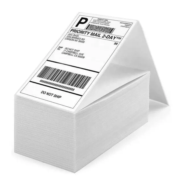4000 Labels Fanfold 4x6 Direct Thermal Label Shipping LP Zebra ZP450 ZP505 1000