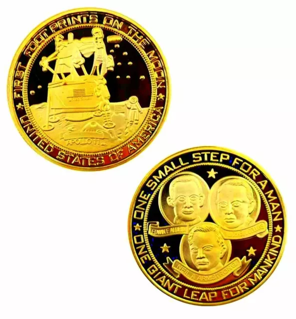 ★ Magnifique Medaille Plaquee Argent ● Apollo , Astronautes, Lune, Spatial ★★ A