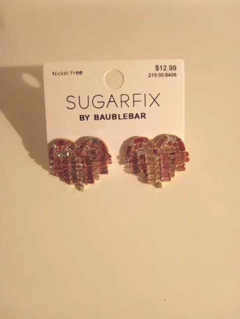 SUGARFIX by BaubleBar Stud Heart Crystal Dangle Earrings
