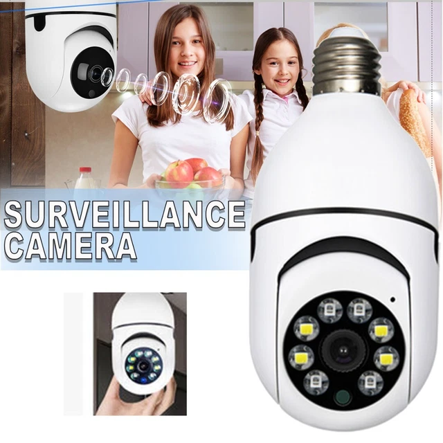 360° 1080P IP E27 Light Bulb Camera WiFi IR Night Smart Home Wireless J