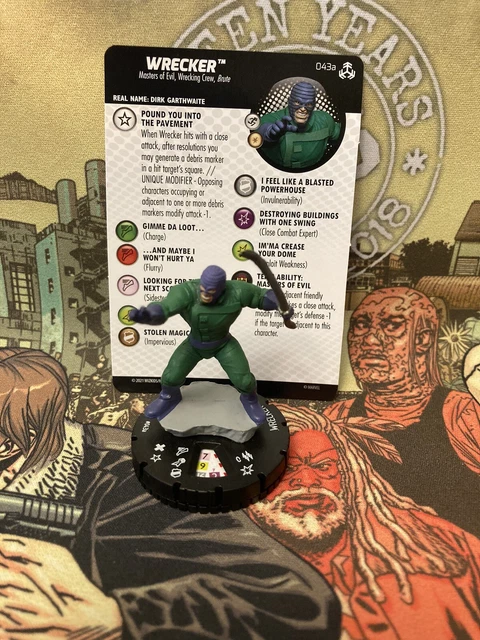 Wrecker 043a Rare Figure W/Card War Of Realms Heroclix Marvel