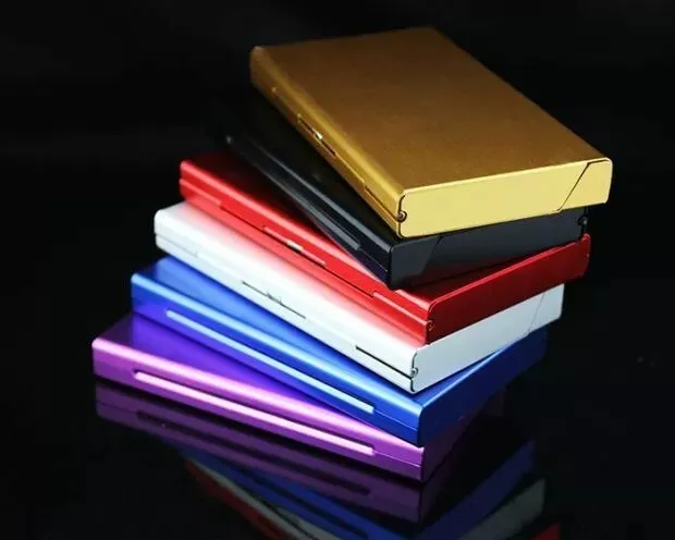 Elegant Thin Slim Aluminum Wiredrawing Cigarette Case Box