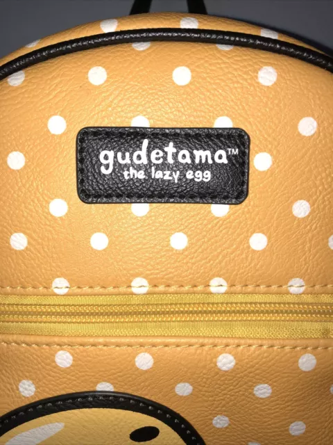 NWOT Sanrio Gudetama The Egg Yellow & White Polka Dot Backpack Purse by Funko 2