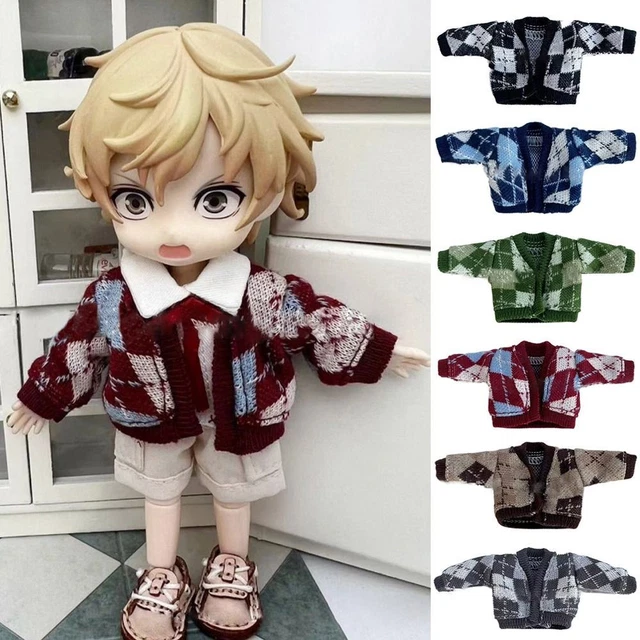 per bambole 1/12 Mini maglione lavorato a maglia Abito casual in top Vestiti