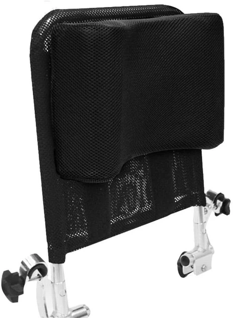 Adjustable Wheelchair Headrest Cushion Pillow with Back Handle Tube (BLACK)