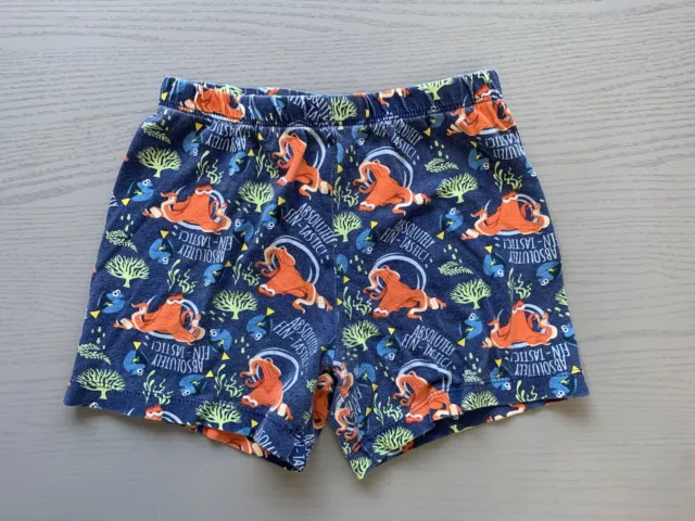 2 x Disney Boys Blue Yellow Shorts Peppa George Pig Nemo Dory Fin-Tastic Size 2 3