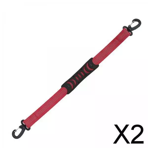 2X Portable Skating Shoes Carrier Strap with End Hooks Belt Ski Boot Strap Red