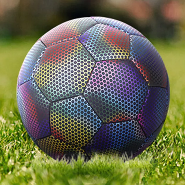 Luminous Football Holographic Soccer Ball Reflective Practice Training Equipment