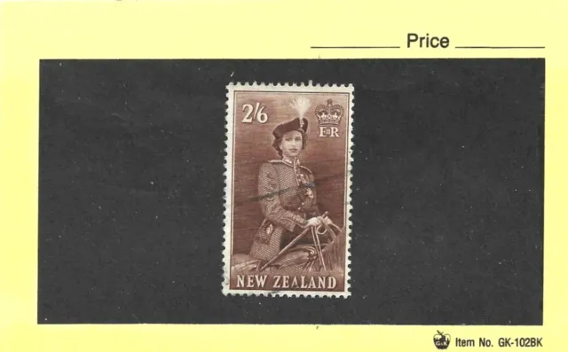 New Zealand 1957 QE II 2/6d Brown Single Fine Used