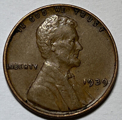 VF 1939 LINCOLN WHEAT CENT Philadelphia Mint Penny USA -Buy More, Save More!