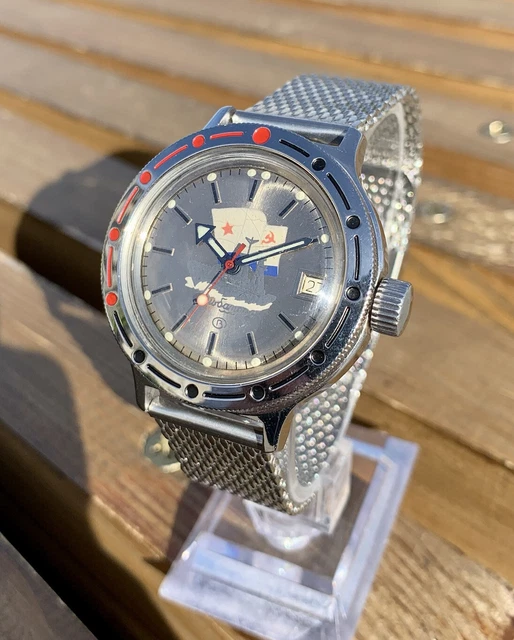 Vintage Rare Soviet Watch Vostok Amphibia Automatic USSR Albatross Warship 1980s