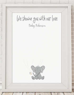 Personalised Shower With Love Keepsake Baby Shower Gift Poster Print A4 PR88