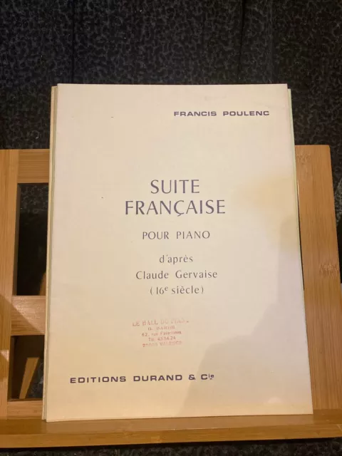 Francis Poulenc Suite française pour piano partition éditions Durand