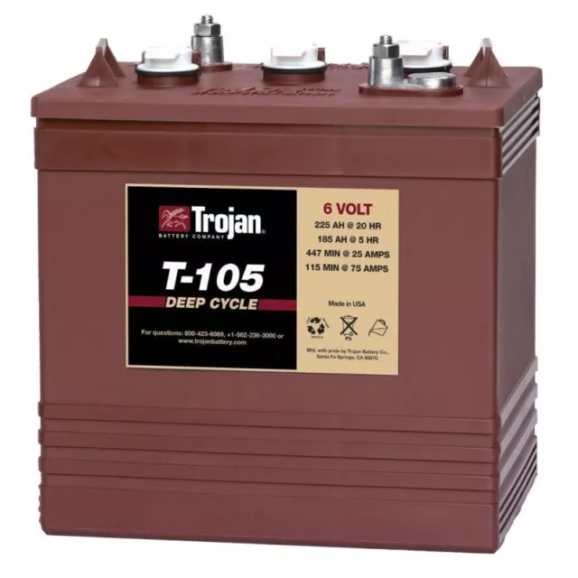 8 x 6V 225Ah Multi Purpose, Flooded Deep-Cycle Battery, Trojan T105