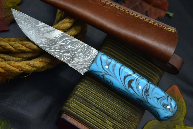 Custom 8.4"OAL Hand Forged Damascus Steel Hunting Knife Handmade (Q996-A) 4