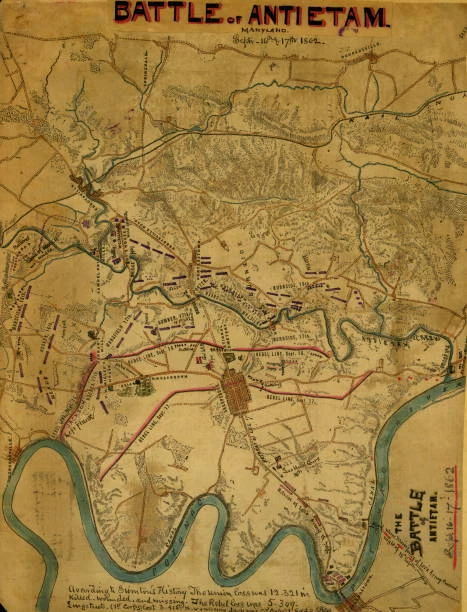 THE BATTLE OF Antietam 1862 Map - The Battle Of Antietam 1862 Map OLD PHOTO.webp