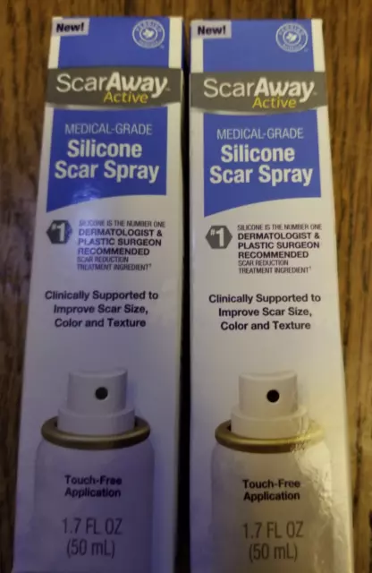 2 spray cicatriz de silicona activa ScarAway textura de color tamaño reducido 1,7 oz caducidad 3/24