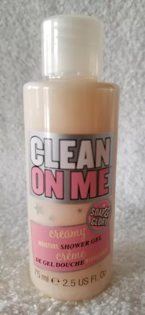 Soap & Glory CLEAN ON ME Creamy Moisture Shower Gel Bottle Mini 2.5 oz/75mL New