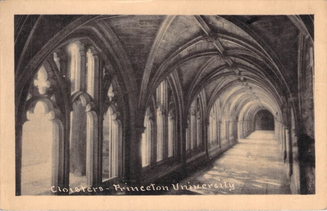 Vintage 1920s Postcard The Cloisters Princeton University NJ Gothic Arches