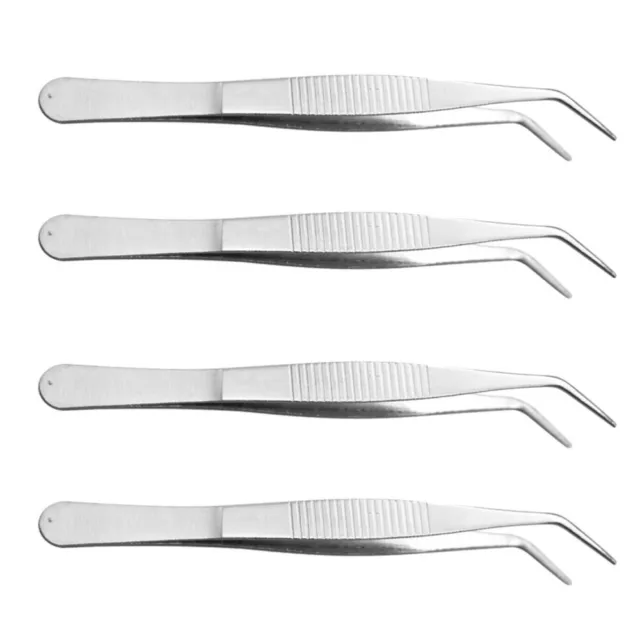 4 pinzas de acero inoxidable antiestáticas de precisión metálica larga grado artesanal