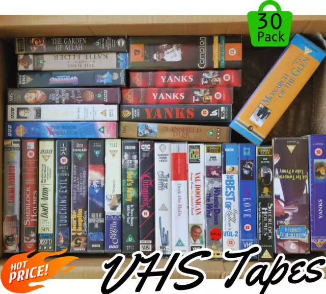 30 Vintage VHS Tapes Action, Comedy, Classics, and More! VHS Job Lot CLEARANCE