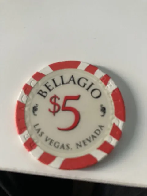 Classic $5 Bellagio Casino Chip Las Vegas Nevada Gambling Poker Chip