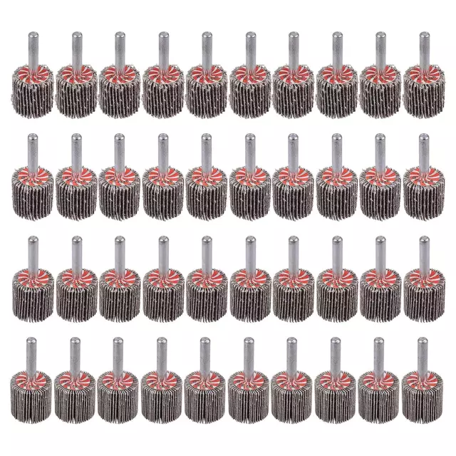 40 Pack Flap Wheel 1 x 1, 1/4 Mounted Shank Aluminum Oxide Grit# 60,80,120,240 f