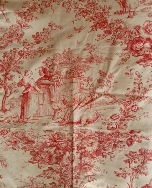 tissus anciens : Coupons de toile de Jouy en coton - motifs champêtres n°2