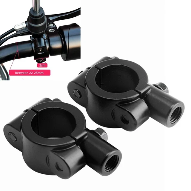 Support De Rétroviseur Pour Guidon Moto 7/8 (22mm) - Filetage 10mm Sens Horaire, En Alliage Aluminium CNC