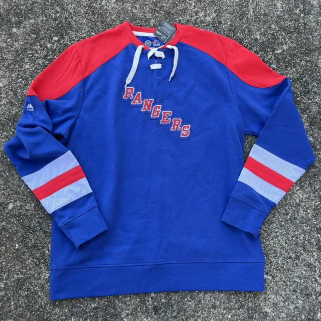 New York Rangers NHL Sweatshirt Mens Size Large  Majestic Lacer New With Tags