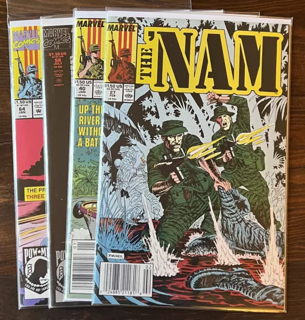 Marvel Comic Books:  "The 'Nam" Issues 27/40/58/64