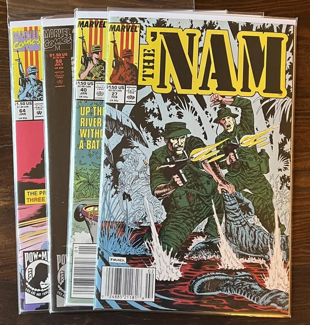 Marvel Comic Books:  "The 'Nam" Issues 27/40/58/64