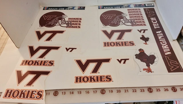 4 Virginia Tech Ultra Decal Kit! Car Glass Wall-NCAA ~ Reusable ~Partial Sheets
