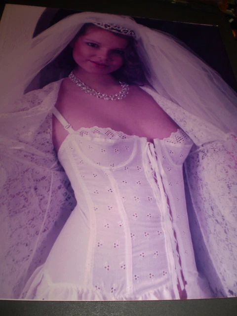 original vintage colour  1980's fetish glamour model studio photograph 9.9 x 8 5