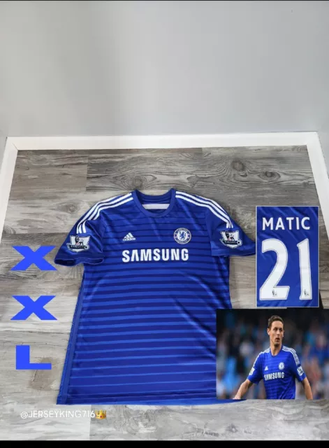 🇬🇧 Adidas Chelsea FC Nemanja Matić#21 2014/2015 home Soccer  Football Shirt