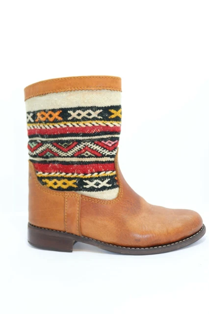 Bottines Artisanal Cuir  Marron Taille 39 TBE