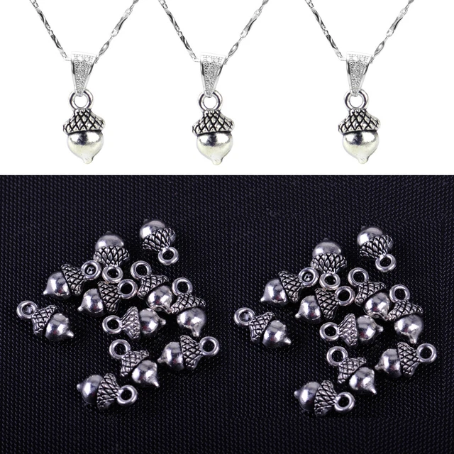 25pcs Acorn Pendant Charms 3D 13 x 7.5mm DIY Jewelry Craft Necklace Accessory