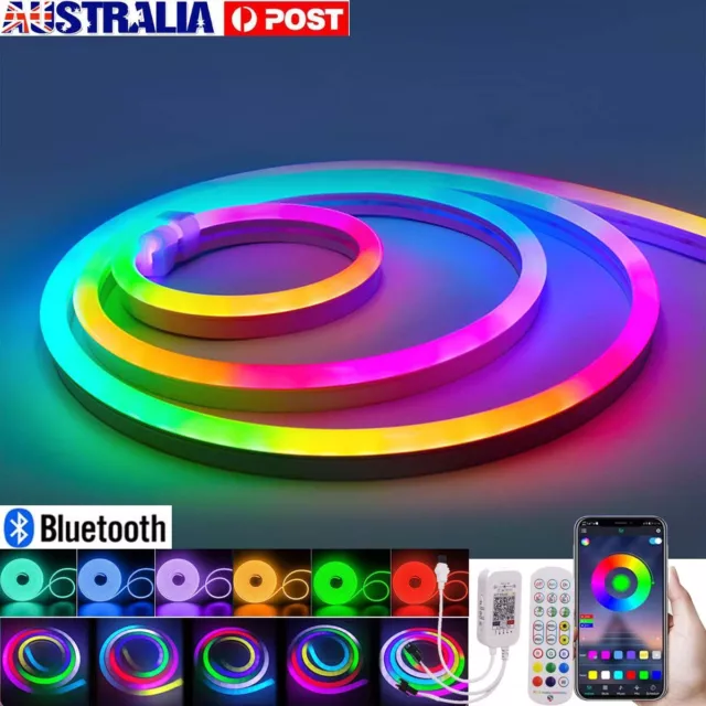 RGBIC LED Neon Strip Light Color Change Dazzle Bluetooth RGB Tube Bar Adv Deco