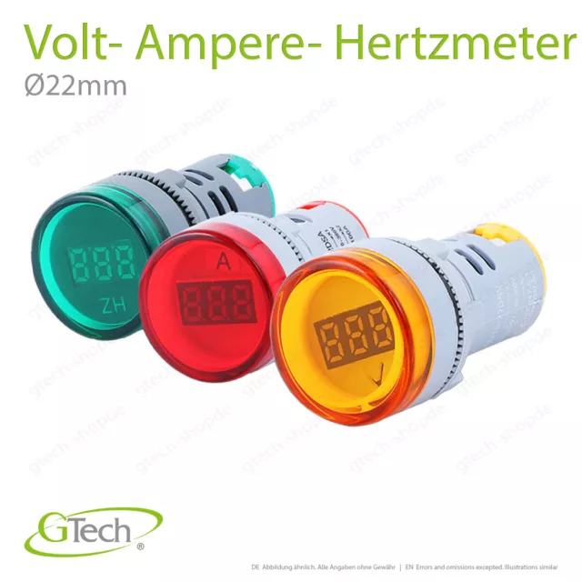 APT Mini AC Voltmeter 22mm AD16-22DSV AC 60-500V LED Spannungsmesser