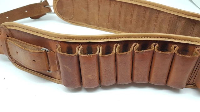 Ceinture En Cuir Ancienne Noir – Taille 80cm – Occasion – Style Vintage