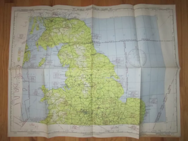 1945 World Aeronautical Chart Map - Pennine Chain (171)  29" X 22"  -Bb-3B