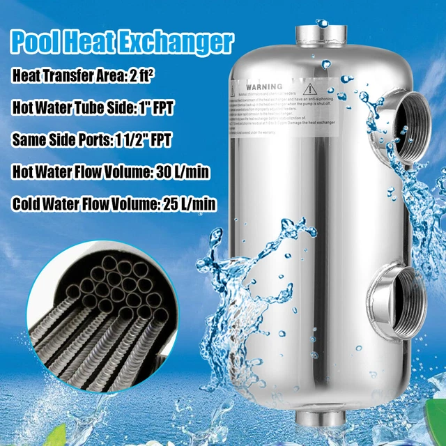 STAINLESS STEEL SWIMMING Pool Heat Exchanger For Spas Salt Water Pond